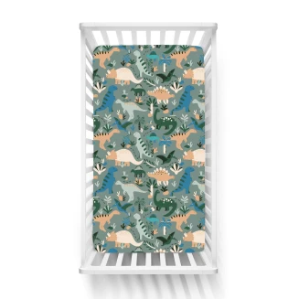 Σεντόνια Σετ Βρεφικά Κούνιας Με Λάστιχο 75x145 Astron Italy Dinosaurs