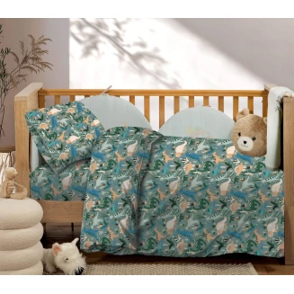 Σεντόνια Σετ Βρεφικά Κούνιας Με Λάστιχο 75x145 Astron Italy Dinosaurs