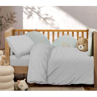 Σεντόνια Σετ Βρεφικά Κούνιας Με Λάστιχο 75x145 Astron Italy Paradise Grey