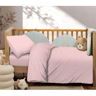 Σεντόνια Σετ Βρεφικά Κούνιας Με Λάστιχο 75x145 Astron Italy Paradise Pink