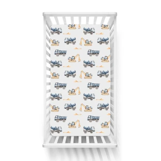 Σεντόνια Σετ Βρεφικά Κούνιας Με Λάστιχο 75x145 Astron Italy Trucks