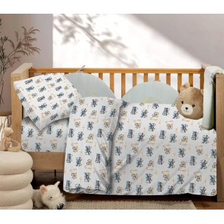 Σεντόνια Σετ Βρεφικά Κούνιας Με Λάστιχο 75x145 Astron Italy Trucks