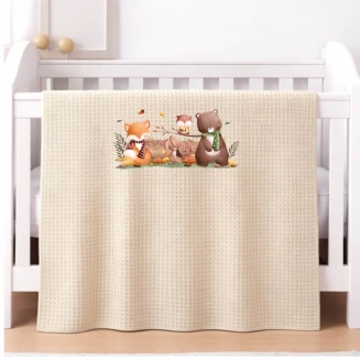 Astron Italy Βρεφική Κουβέρτα Πικέ Κούνιας 110x140 Beige
