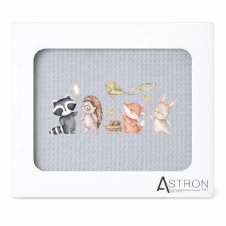 Astron Italy Βρεφική Κουβέρτα Πικέ Κούνιας 110x140 Light Grey