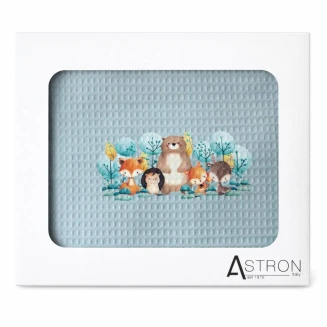 Astron Italy Βρεφική Κουβέρτα Πικέ Κούνιας 110x140 Petrol