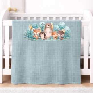 Astron Italy Βρεφική Κουβέρτα Πικέ Κούνιας 110x140 Petrol