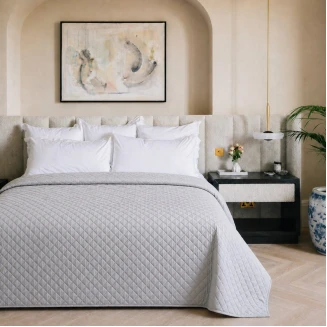 Κουβερλί Υπέρδιπλο 220x240 Ξενοδοχείου Astron Italy Light Grey