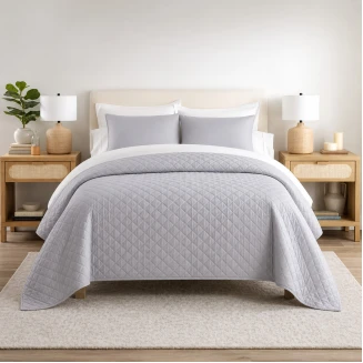 Κουβερλί Υπέρδιπλο 220x240 Ξενοδοχείου 100% Cοtton Astron Italy Grey