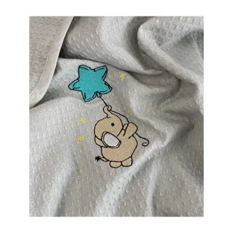 Astron Italy Κουβέρτα Πικέ Αγκαλιάς & Λίκνου 80x110 Grey