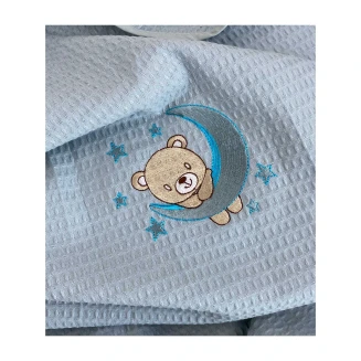 Astron Italy Κουβέρτα Πικέ Αγκαλιάς & Λίκνου 80x110 Petrol