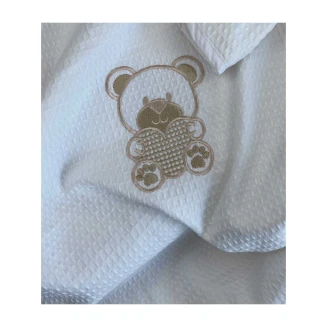 Astron Italy Κουβέρτα Πικέ Αγκαλιάς & Λίκνου 80x110 White