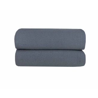 Κουβέρτα Πικέ Μονή Waffle 165χ245 Dark Grey Astron Italy