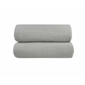 Κουβέρτα Πικέ Μονή Waffle 165χ245 Light Grey Astron Italy