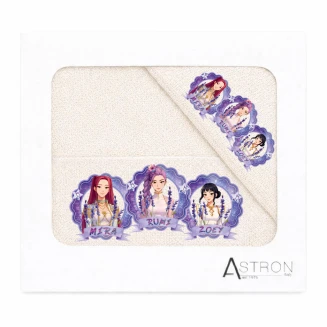 Πετσέτες Σετ 2 Τεμαχίων Astron Italy Παιδικές Girls Band Ecru