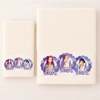 Πετσέτες Σετ 2 Τεμαχίων Astron Italy Παιδικές Girls Band Ecru