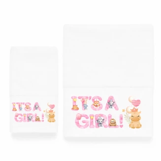 Πετσέτες Σετ 2 Τεμαχίων Astron Italy Παιδικές It's a Girl