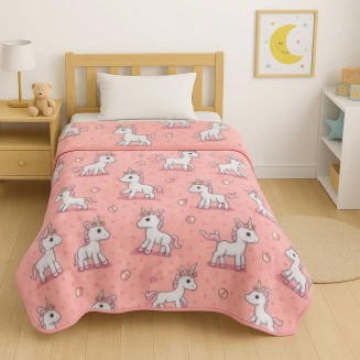 Κουβέρτα Βελουτέ Παιδική Μονή 150x220 Astron Italy Baby Unicorn