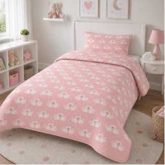 Κουβερλί Σετ Μονό 160×250 Παιδικό Astron Italy Swan Love