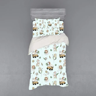 Σεντόνια Σετ Παιδικά Μονά Με Λάστιχο 105x200+30 Astron Italy Happy Zoo