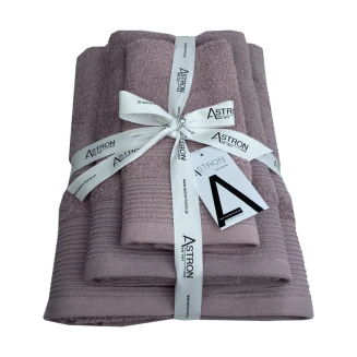 Πετσέτες Σετ 3 Τεμαχίων Astron Italy Dusty Rose