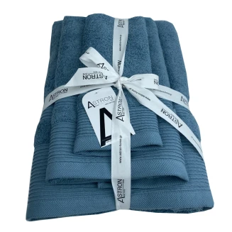 Πετσέτες Σετ 3 Τεμαχίων Astron Italy Petrol