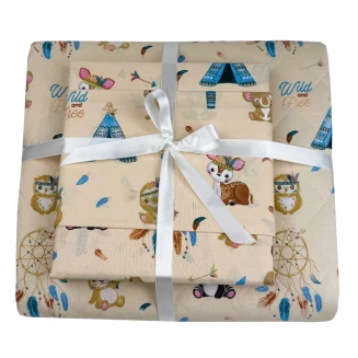 Κουβερλί Σετ Μονό 160×250 Astron Italy Παιδικό Με Σεντόνι Και 1 Μαξιλαροθήκη Boho Animals