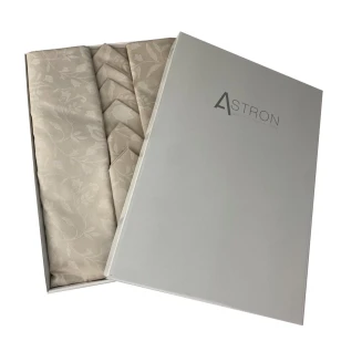 Τραπεζομάντηλο Σετ 7 Τεμαχίων 140x180 Με 6 Πετσέτες Astron Italy Beige