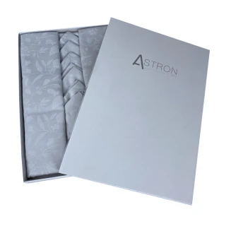 Τραπεζομάντηλο Σετ 7 Τεμαχίων 140x180 Με 6 Πετσέτες Astron Italy Grey