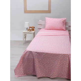 Σεντόνι Σετ Μονό 165x270 Sunshine cotton feelings 22 Pink