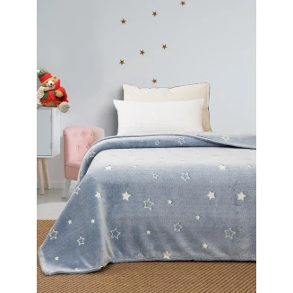Κουβέρτα Μονή 160x220 Sunshine Φωσφοριζέ Stars Blue