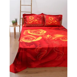 Σετ Παπλωματοθήκη Satin Εμπριμέ 280 Υπέρδιπλη (230x250) Sunshine