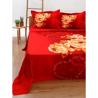 Σετ Παπλωματοθήκη Satin Εμπριμέ 380 Υπέρδιπλη (230x250) Sunshine