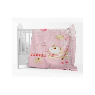 Κουβέρτα Βελουτέ Κούνιας 110x140 Sunshine 1000 Pink