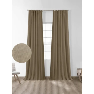 Κουρτίνα Με Τρέσσα 145x280 Μπλακάουτ Sunshine Foresta Mocha