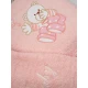 Σετ πετσέτες κεντητές Bear 04 Pink/Pink