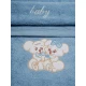 Σετ πετσέτες κεντητές Couple 06 Blue/Blue