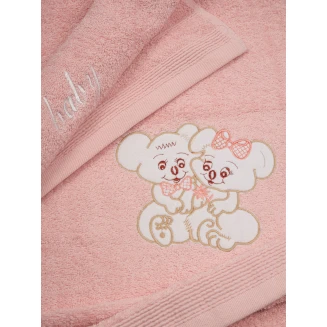Πετσέτες Σετ Κεντητές 2 Τεμαχίων Sunshine Couple 6 Pink-Pink