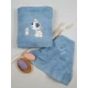Σετ πετσέτες κεντητές Dog 07 Blue/Blue