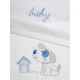 Σετ πετσέτες κεντητές Dog 07 White/Blue