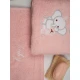 Σετ πετσέτες κεντητές Elephant 03 Pink/Pink