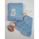 Σετ πετσέτες κεντητές Heart 10 Blue/Blue