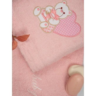 Πετσέτες Σετ Κεντητές 2 Τεμαχίων Sunshine Heart 10 Pink-Pink