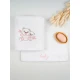 Σετ πετσέτες κεντητές Panda 02 White/Pink