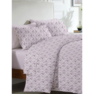 Σετ Σεντόνια Menta Εμπριμέ 320 Lila Μονο (160x250) Sunshine