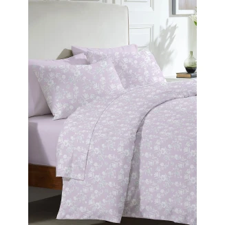 Σετ Σεντόνια Menta Εμπριμέ 340 Lila Μονο (160x250) Sunshine