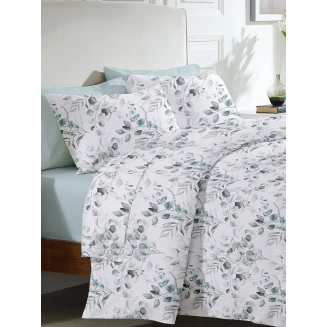 Σετ Σεντόνια Menta Εμπριμέ 560 Grey Υπέρδιπλο (235x250) Sunshine