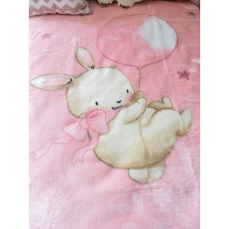 Κουβέρτα Βελουτέ Κούνιας 110x140 Sunshine 1545 Pink