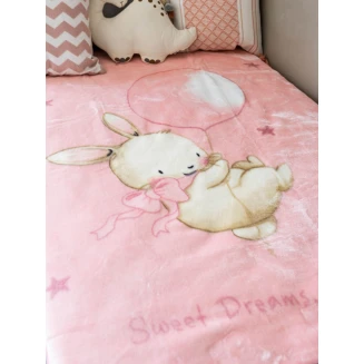 Κουβέρτα Βελουτέ Κούνιας 110x140 Sunshine 1545 Pink