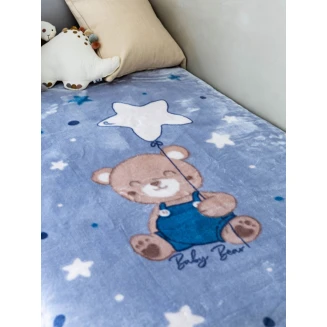 Κουβέρτα Βελουτέ Κούνιας 110x140 Sunshine 1571 Blue