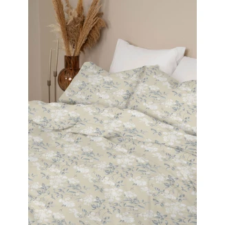 Σετ Σεντόνια Menta Εμπριμέ 360 Beige Μονο (160x250) Sunshine